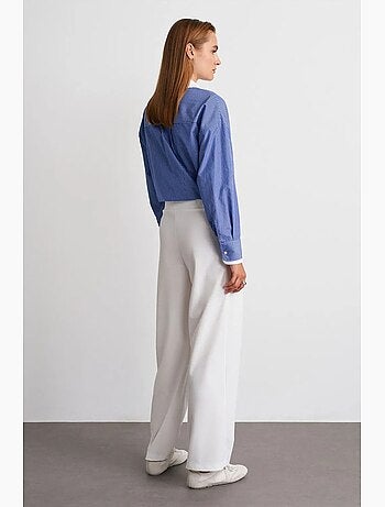 Pantaloni in crêpe a vita alta a gamba ampia dilvin