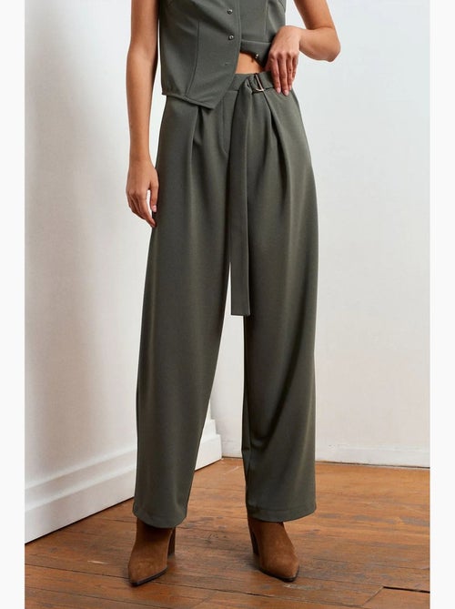 Pantaloni in crêpe a vita alta a gamba ampia dilvin - Kiabi Pantaloni in crêpe a vita alta a gamba ampia dilvin - Kiabi