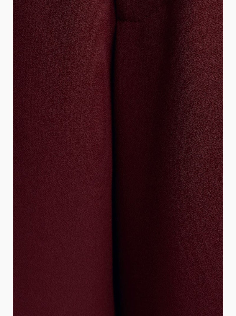 Pantaloni in crêpe a vita alta a gamba ampia dilvin Rosso bordeaux - Kiabi