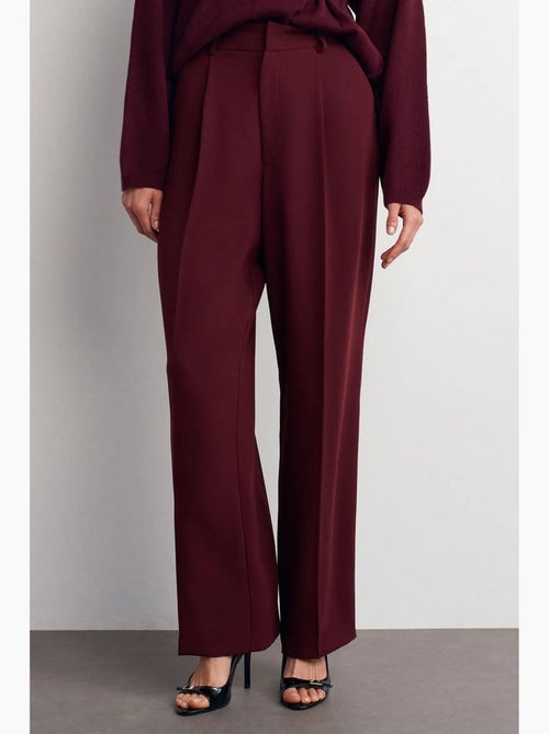 Pantaloni in crêpe a vita alta a gamba ampia dilvin - Kiabi