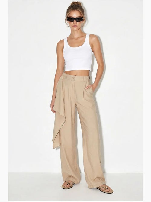 Pantaloni in crêpe a vita alta a gamba ampia lucci - Kiabi Pantaloni in crêpe a vita alta a gamba ampia lucci - Kiabi