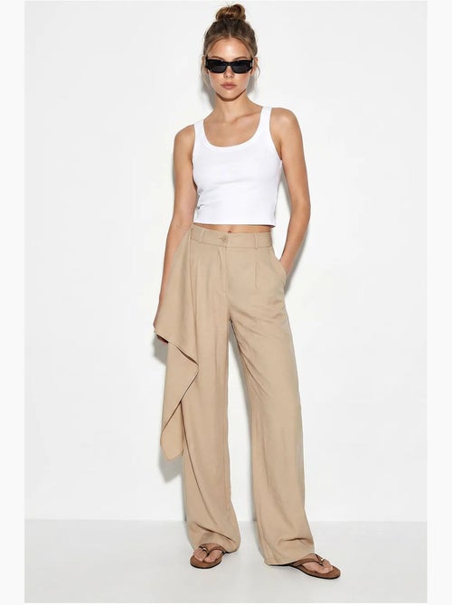 Pantaloni in crêpe a vita alta a gamba ampia lucci - Kiabi Pantaloni in crêpe a vita alta a gamba ampia lucci - Kiabi