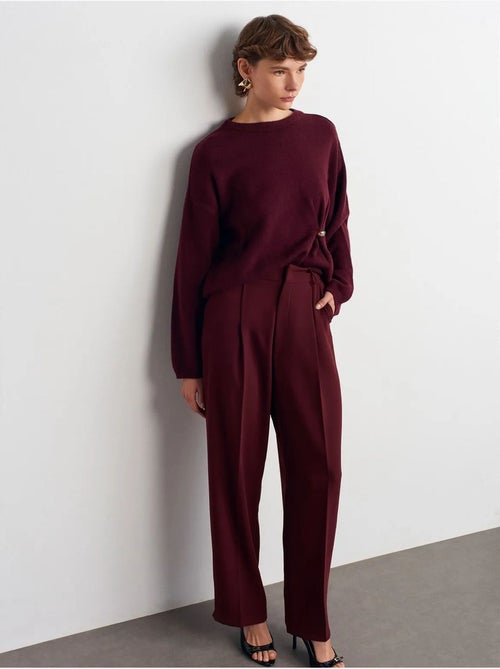 Pantaloni in crêpe a vita alta a gamba ampia - Kiabi Pantaloni in crêpe a vita alta a gamba ampia - Kiabi