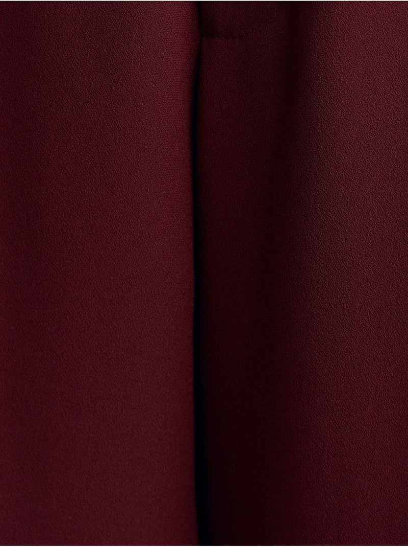 Pantaloni in crêpe a vita alta a gamba ampia Rosso bordeaux - Kiabi