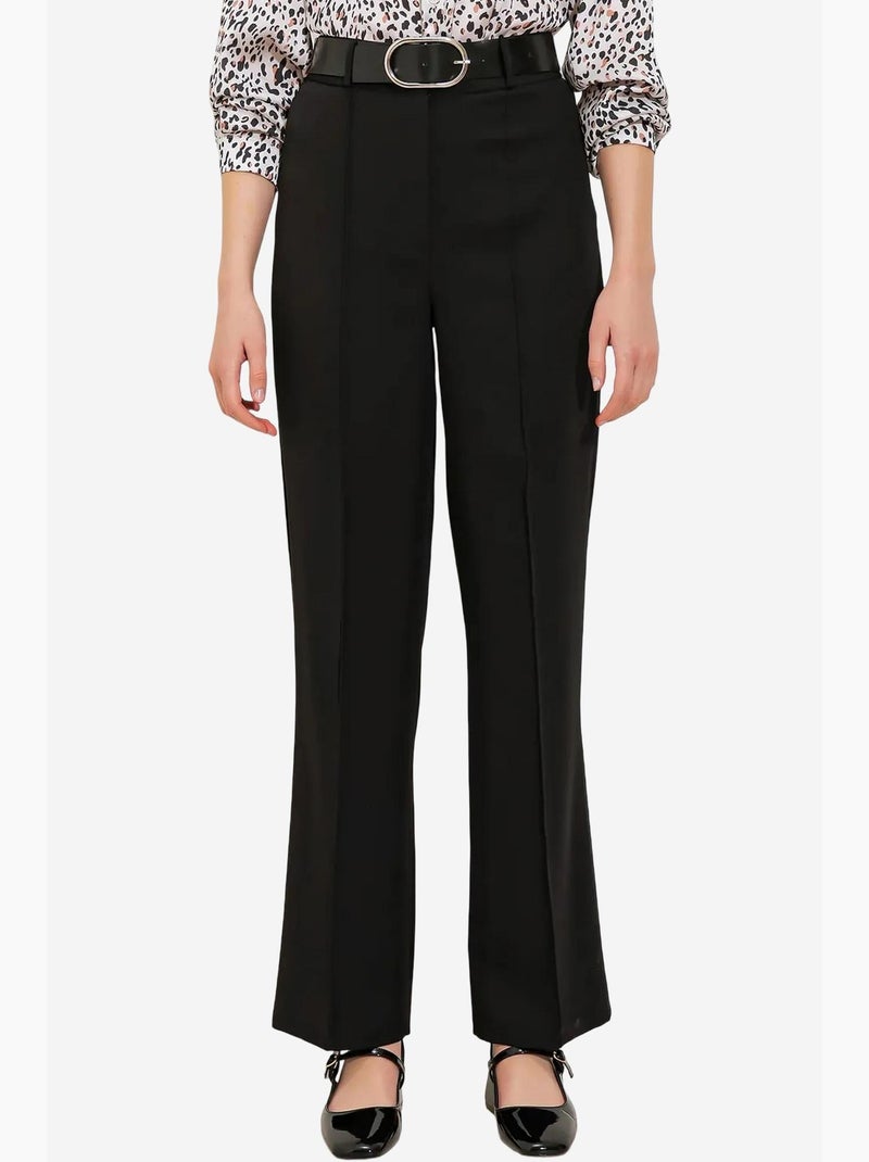 Pantaloni in crêpe a vita alta a gamba dritta bdart Nero - Kiabi