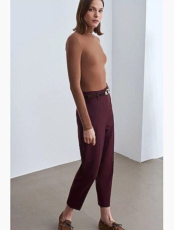 Pantaloni in crêpe a vita alta a gamba dritta dilvin