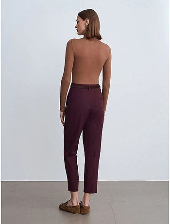 Pantaloni in crêpe a vita alta a gamba dritta dilvin