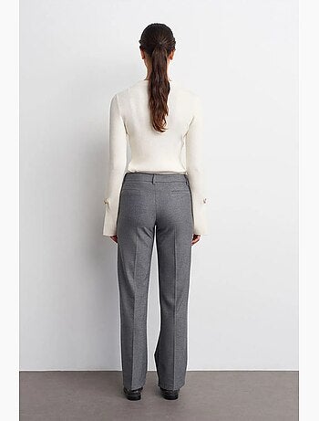 Pantaloni in crêpe a vita bassa a gamba dritta dilvin