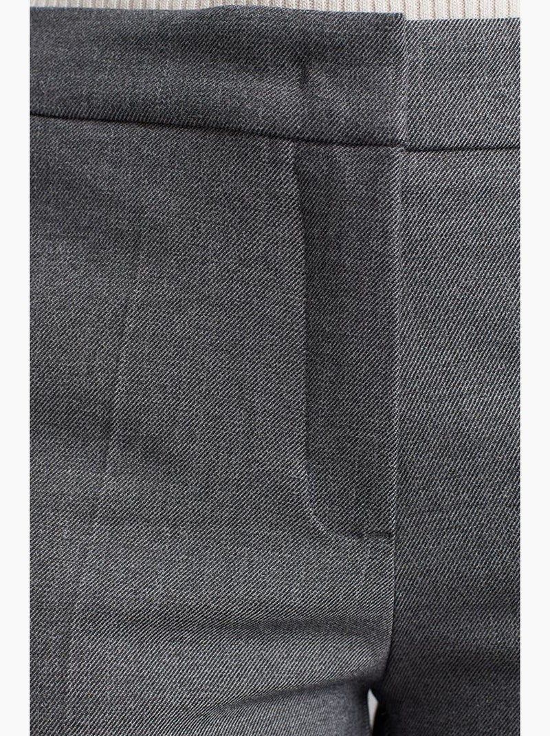 Pantaloni in crêpe a vita bassa a gamba dritta dilvin Grigio nero - Kiabi