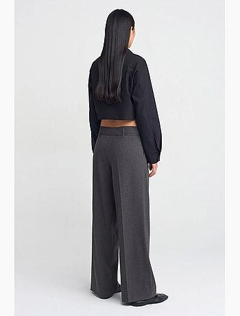 Pantaloni in crêpe plissettati a gamba ampia dilvin