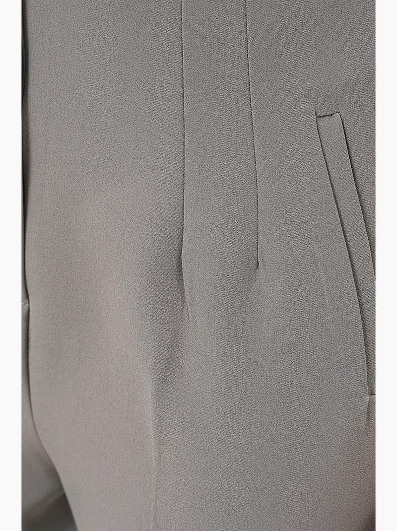 Pantaloni in crêpe slim fit a vita alta alla caviglia bdart Grigio - Kiabi