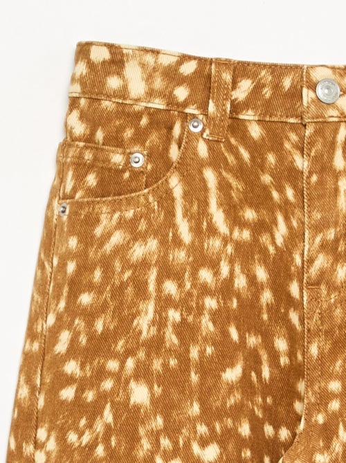 Pantaloni in denim a forma barrel con stampa 'cerbiatto' - Kiabi