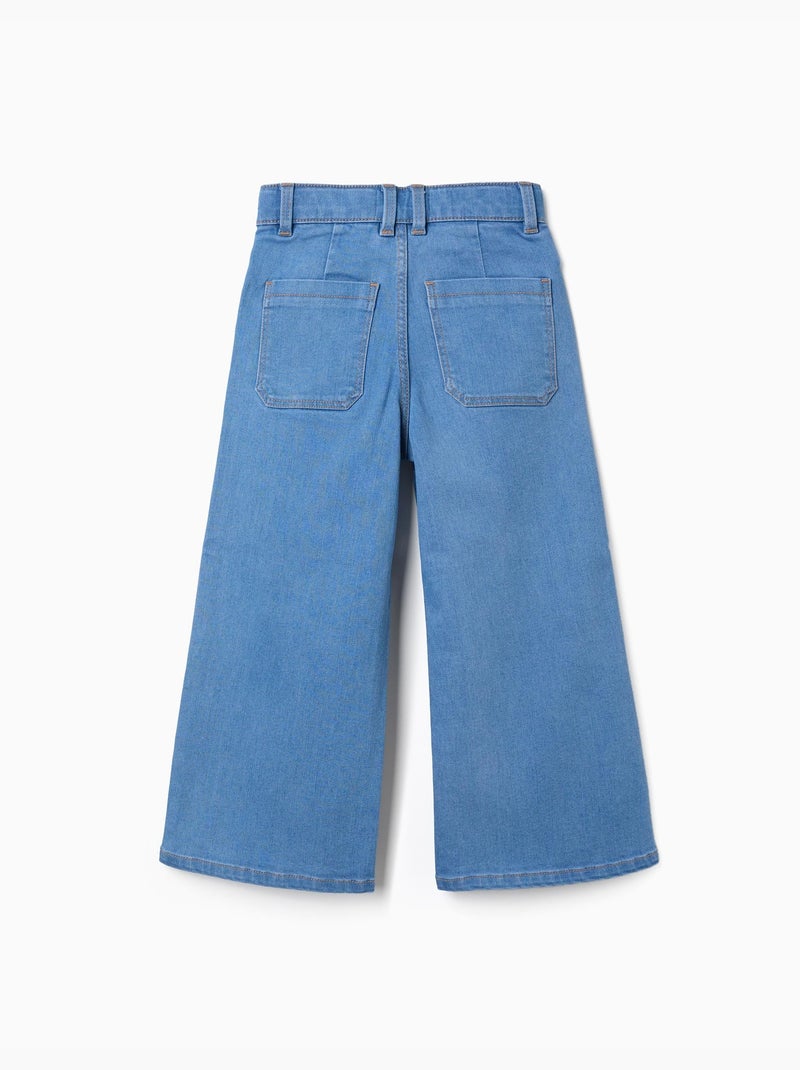 Pantaloni in denim a gamba larga Blu chiaro - Kiabi