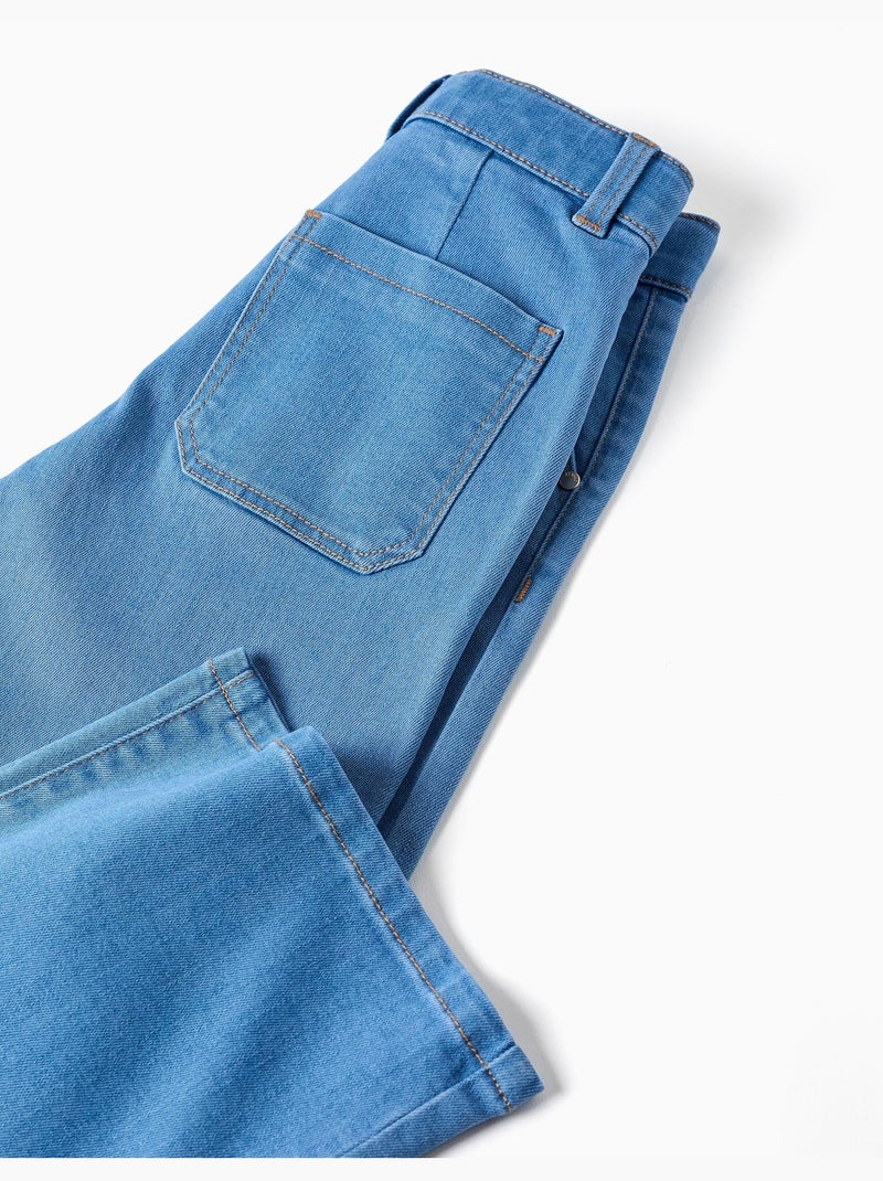 Pantaloni in denim a gamba larga Blu chiaro - Kiabi