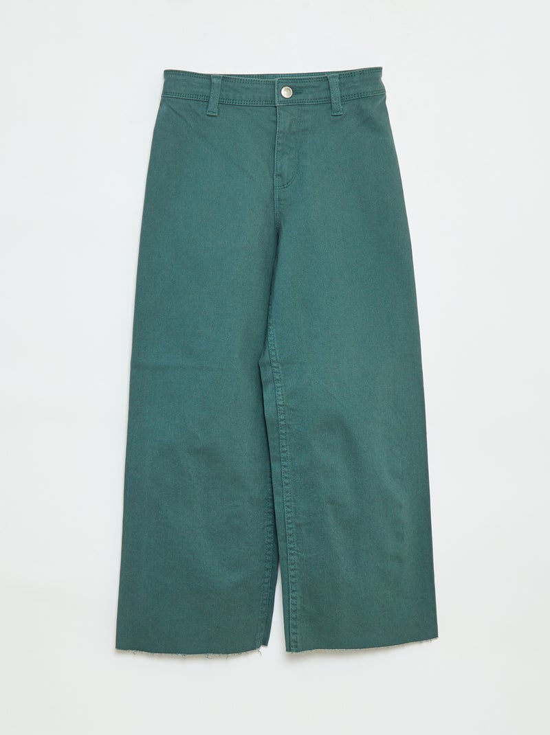 Pantaloni in denim a gamba larga Verde - Kiabi