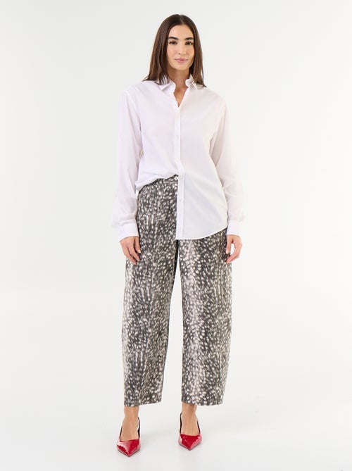 Pantaloni in denim a palloncino a vita alta fantasia - Kiabi