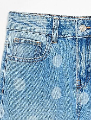Pantaloni in denim a pois