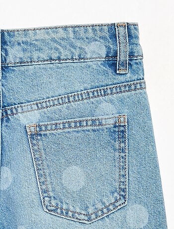 Pantaloni in denim a pois