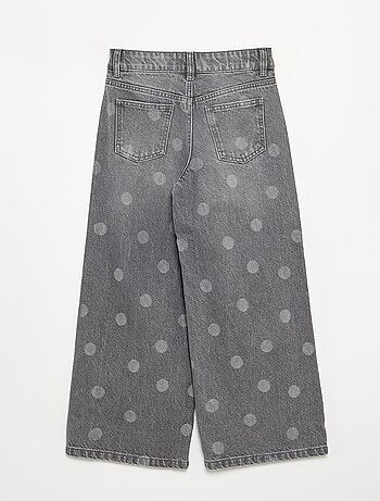 Pantaloni in denim a pois