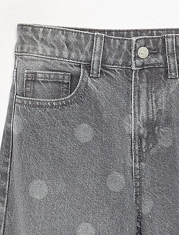 Pantaloni in denim a pois