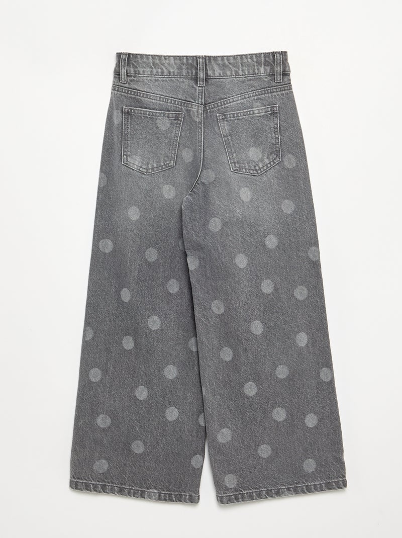 Pantaloni in denim a pois Grigio - Kiabi