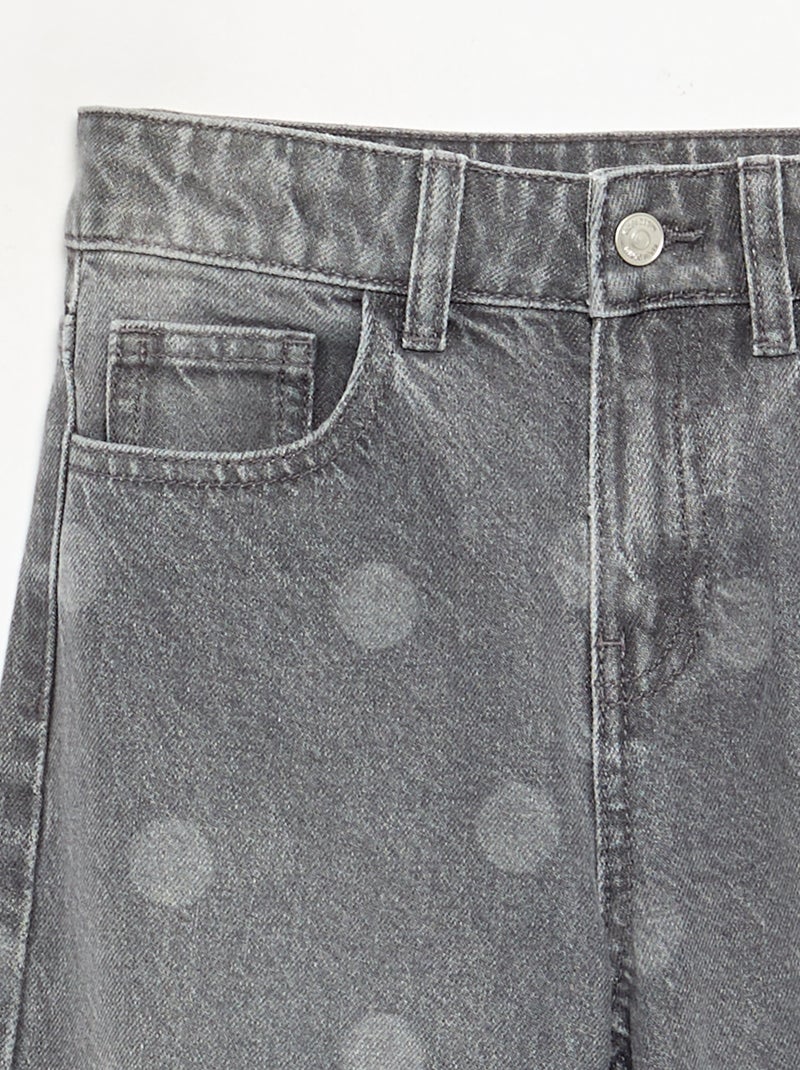 Pantaloni in denim a pois Grigio - Kiabi