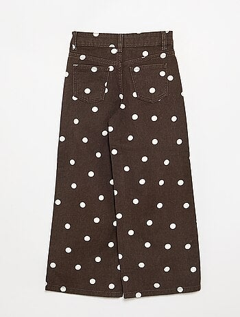 Pantaloni in denim a pois