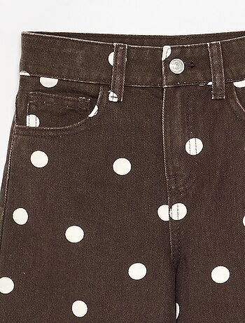 Pantaloni in denim a pois