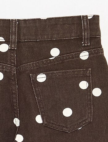 Pantaloni in denim a pois