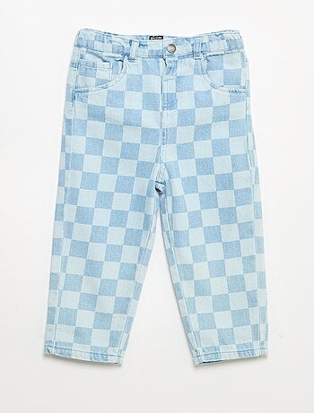 Pantaloni in denim a quadri