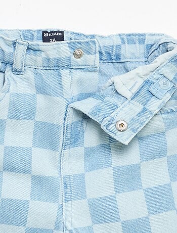 Pantaloni in denim a quadri