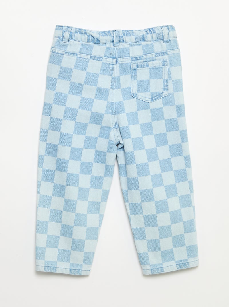 Pantaloni in denim a quadri Blu - Kiabi