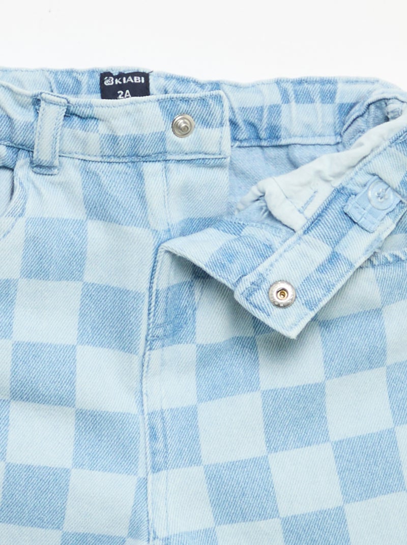 Pantaloni in denim a quadri Blu - Kiabi