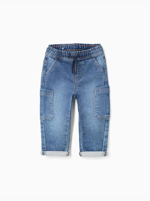 Pantaloni in denim a straight fit con tasche cargo - Kiabi