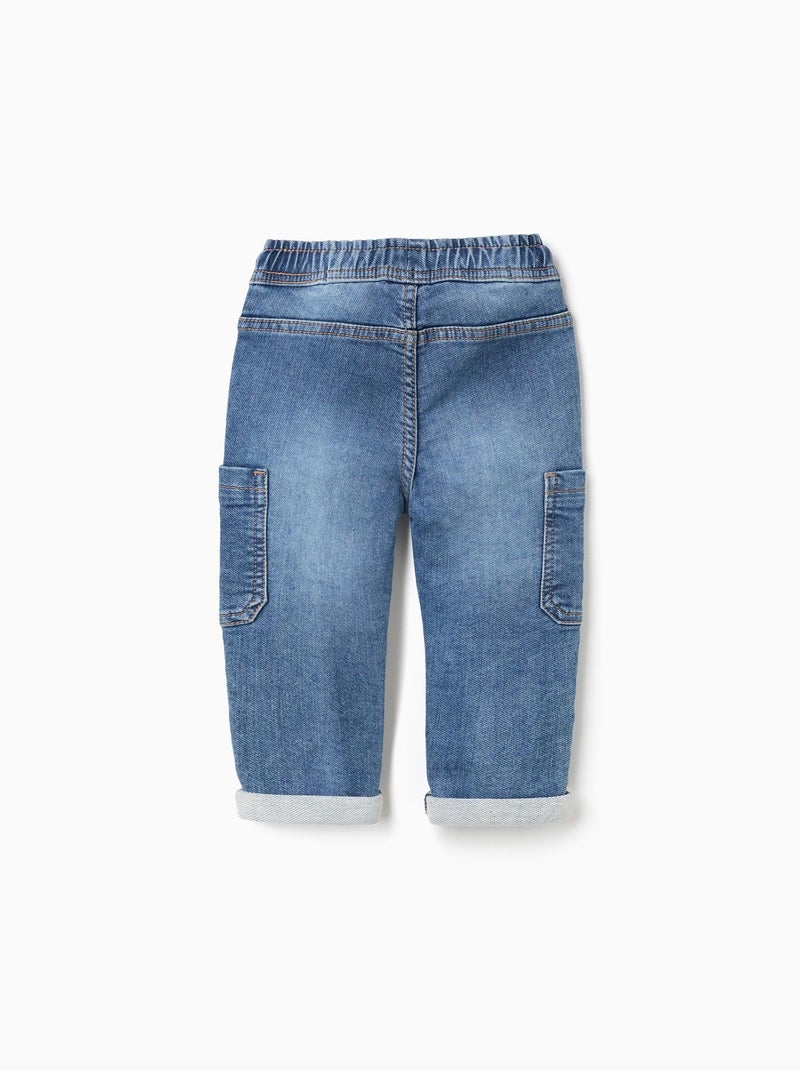 Pantaloni in denim a straight fit con tasche cargo Blu Blu - Kiabi