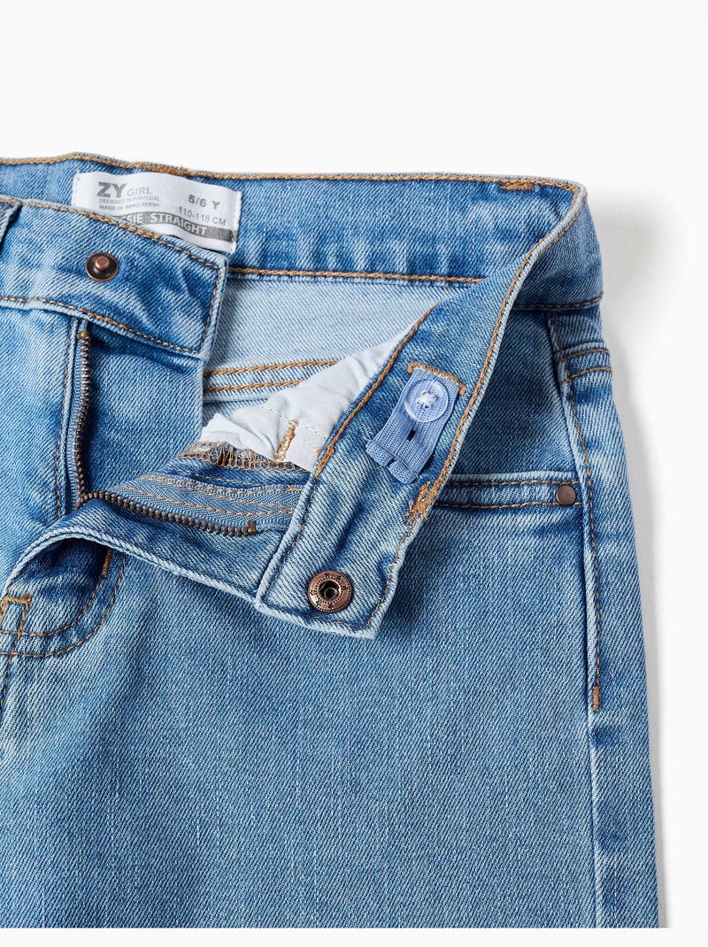 Pantaloni in denim a taglio dritto con 5 tasche Blu Blu - Kiabi
