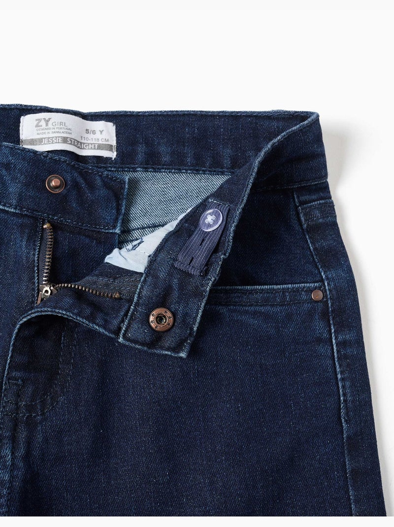 Pantaloni in denim a taglio dritto con 5 tasche Blu scuro - Kiabi