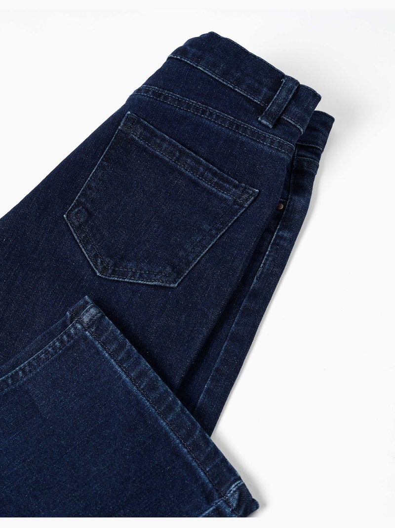 Pantaloni in denim a taglio dritto con 5 tasche Blu scuro - Kiabi