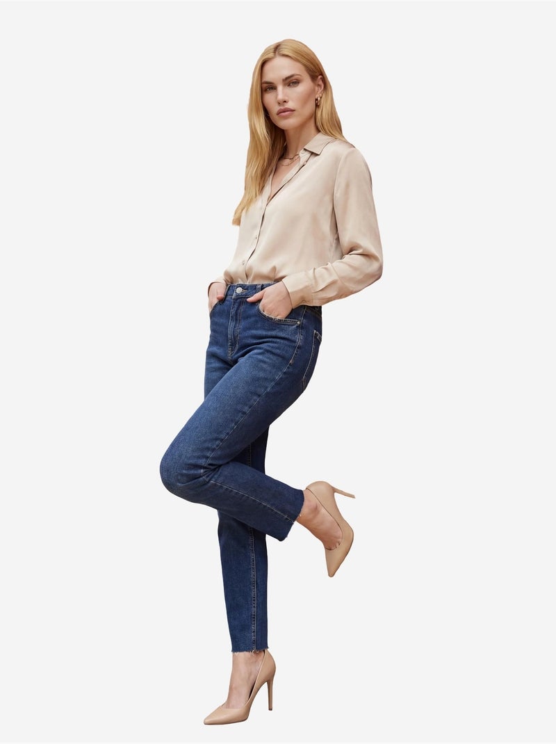 Pantaloni in denim a vita alta a gamba skinny my fashion Blu acqua - Kiabi