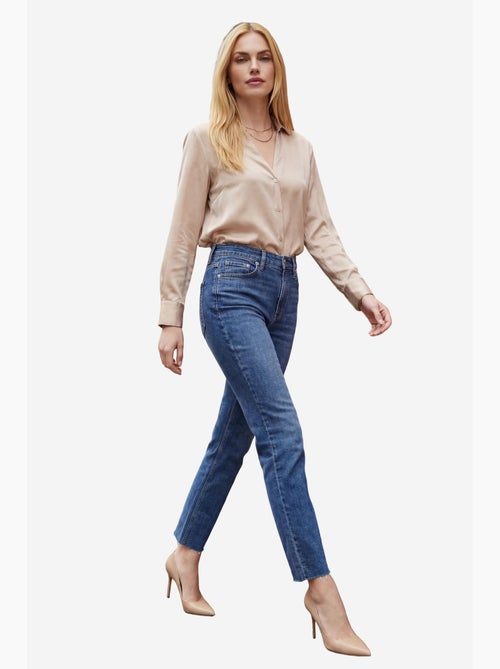 Pantaloni in denim a vita alta a gamba skinny my fashion - Kiabi Pantaloni in denim a vita alta a gamba skinny my fashion - Kiabi