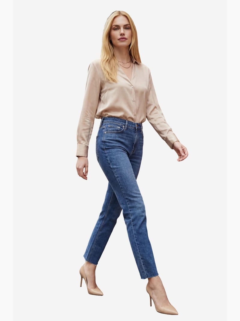 Pantaloni in denim a vita alta a gamba skinny my fashion Blu acqua - Kiabi