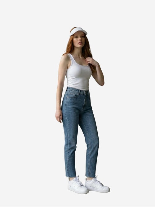 Pantaloni in denim a vita alta a gamba skinny my fashion - Kiabi Pantaloni in denim a vita alta a gamba skinny my fashion - Kiabi