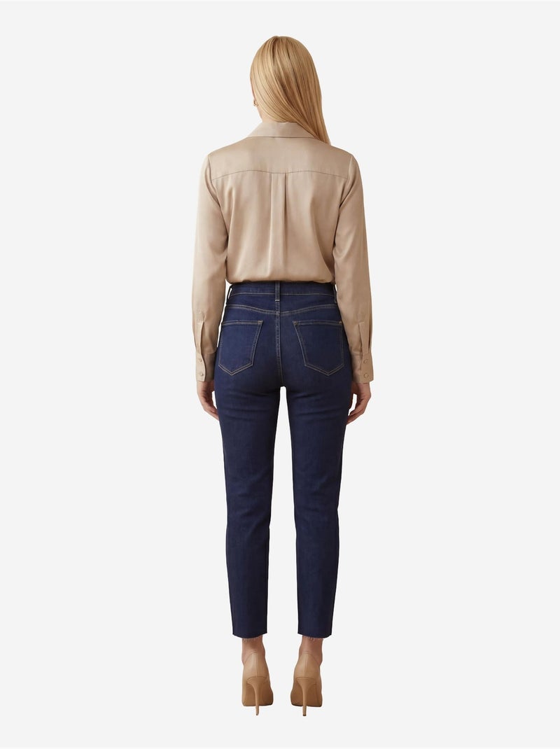 Pantaloni in denim a vita alta a gamba skinny my fashion Blu oltremare - Kiabi
