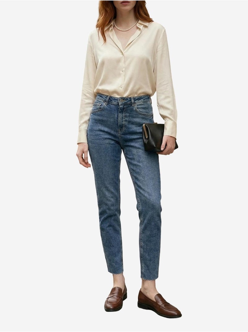 Pantaloni in denim a vita alta a gamba skinny my fashion Blu zaffiro - Kiabi