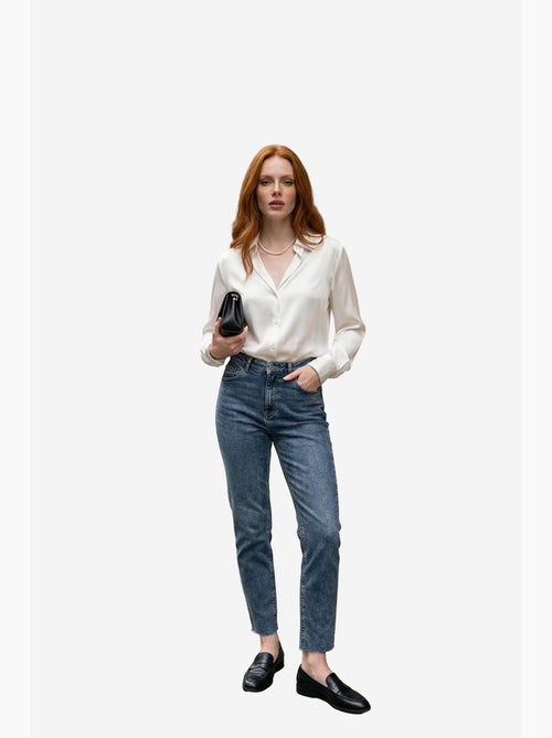 Pantaloni in denim a vita alta a gamba skinny my fashion - Kiabi Pantaloni in denim a vita alta a gamba skinny my fashion - Kiabi