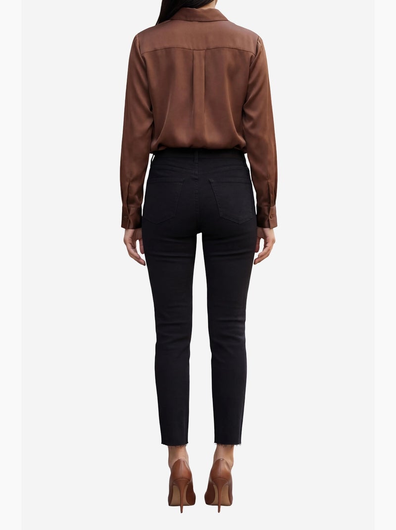 Pantaloni in denim a vita alta a gamba skinny my fashion Nero - Kiabi