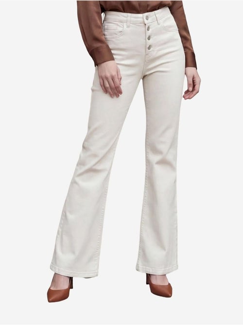 Pantaloni in denim a vita alta a zampa my fashion - Kiabi Pantaloni in denim a vita alta a zampa my fashion - Kiabi