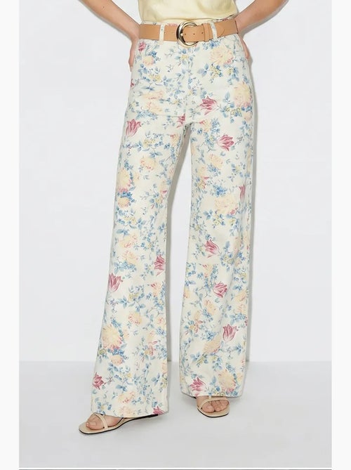 Pantaloni in denim a vita alta con stampa paisley e gamba dritta lucci - Kiabi Pantaloni in denim a vita alta con stampa paisley e gamba dritta lucci - Kiabi