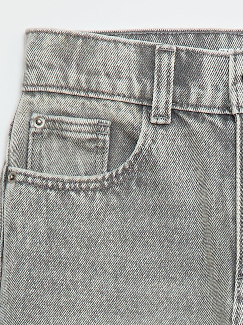 Pantaloni in denim a vita alta Grigio - Kiabi