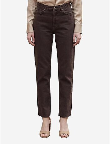 Pantaloni in denim a vita alta, lunghezza alla caviglia, gamba dritta, con tasche my fashion